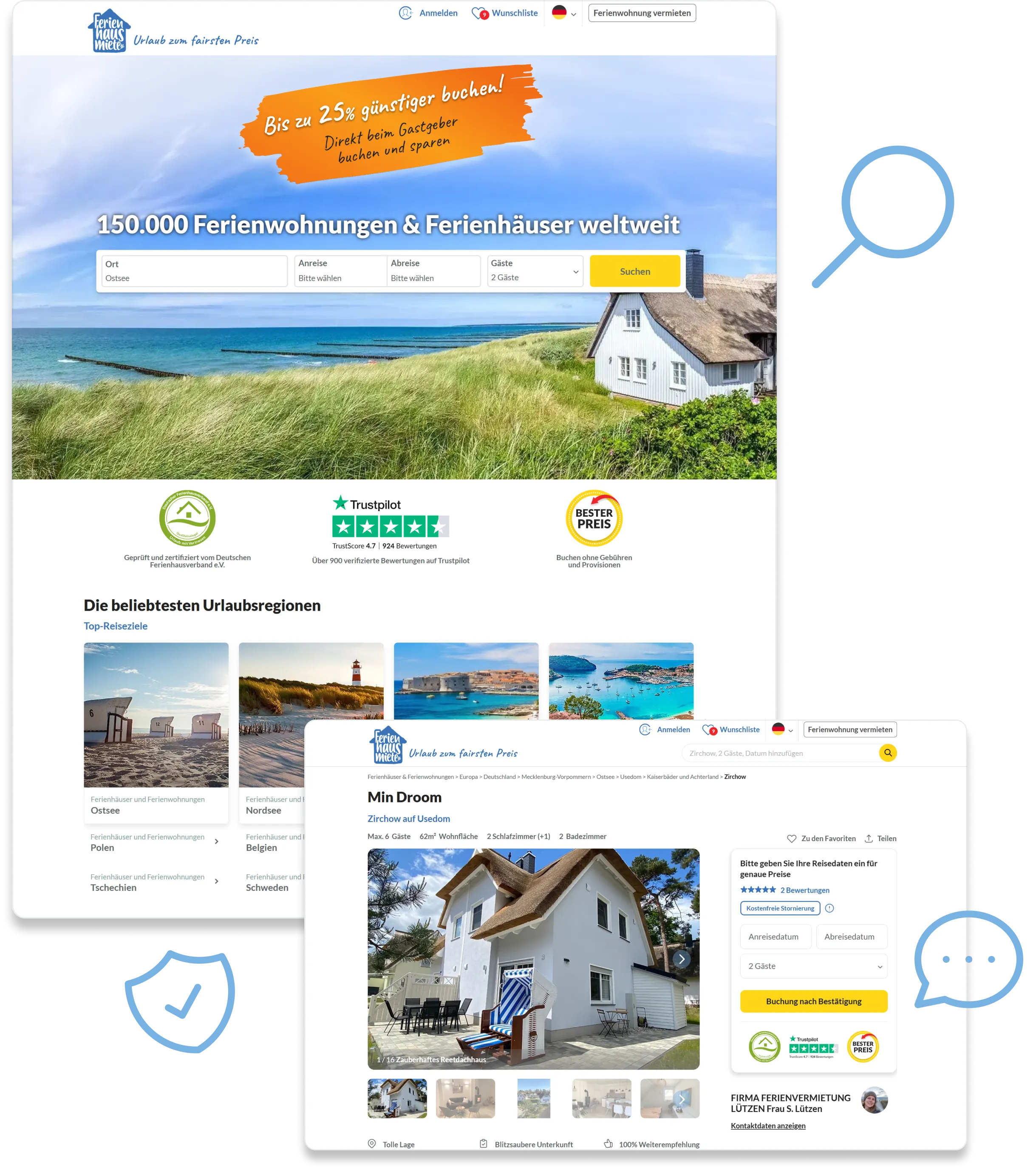 To your desired accommodation in only three steps!